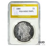 1886 Morgan Silver Dollar PGA MS63 DMPL