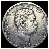 1883 Hawaii Silver 1/2 Dollar NEARLY  UNCIRCULATE