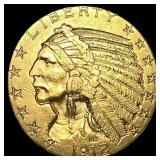1912 Indian Head Gold $5 Half Eagle CLOSELY  UNCI
