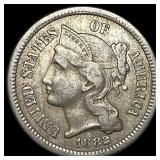 1882 Nickel Three-Cent Piece NEARLY  UNCIRCULATED