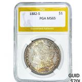 1882-S Morgan Silver Dollar PGA MS65