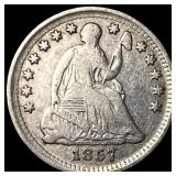 1857 Silver Seated Liberty Half Dime LIGHTLY  CIR