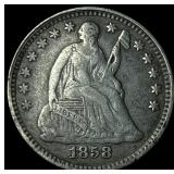 1858 Seated Liberty Silver Half Dime NEARLY  UNCI