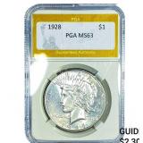 1928 Silver Peace Dollar PGA MS63