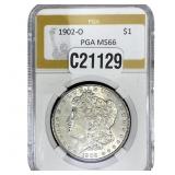 1902-O Morgan Silver Dollar PGA MS66