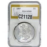 1897 Morgan Silver Dollar PGA MS66
