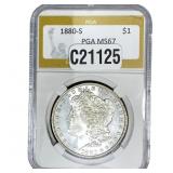 1880-S Morgan Silver Dollar PGA MS67