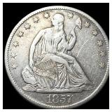1857-O Silver Seated Liberty Half Dollar  NEARLY