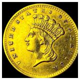 1856 Gold $1 Indian Princess Head Type 2  UNCIRCU