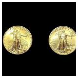 2 2012-2022 1/10 oz $5 Gold Eagles