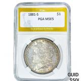 1881-S Morgan Silver Dollar PGA MS65
