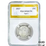 1917 Standing Liberty Quarter PGA MS64 FH