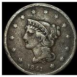 1841 Braided Hair Large Cent LIGHTLY  CIRCULATED