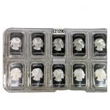 10 Buffalo 1 oz Silver Bars