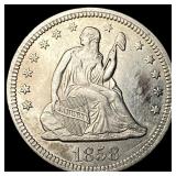 1858 Silver Seated Liberty Quarter NICELY  CIRCUL