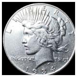 1934-S Silver Peace Dollar NEARLY  UNCIRCULATED