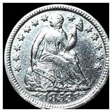 1853 Silver Seated Liberty Half Dime CLOSELY  UNC
