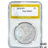 1878 8TF Morgan Silver Dollar PGA MS63