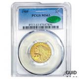 1909 CAC $5 Gold Half Eagle PCGS MS63