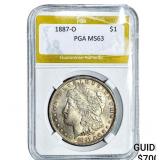 1887-O Morgan Silver Dollar PGA MS63