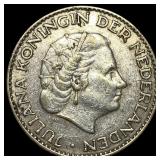 1956 Netherlands Silver 1 Gulden .720oz ASW