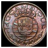 1960 Mozambique Bronze 10 Centavos