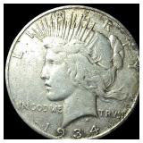 1934-S Peace Silver Dollar NEARLY  UNCIRCULATED