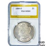 1884-O Morgan Silver Dollar PGA MS64