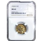 1924-D Buffalo Nickel NGC MS62