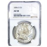 1896-O Morgan Silver Dollar NGC AU58