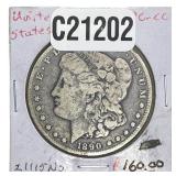 1890-CC Morgan Silver Dollar