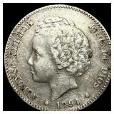 1894 Spain Silver 1 Peseta