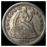 1841-O Silver Seated Liberty Dime NEARLY  UNCIRCU