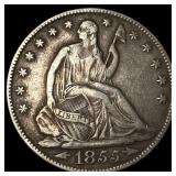 1855-O Silver Seated Liberty Half Dollar  NEARLY
