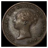 1843 Ceylon Copper 1/2 Farthing