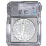 1987 Silver Eagle ICG MS70