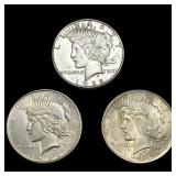 [3 Coins] 1922-1926 Silver Peace Dollar