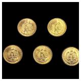 5 1945 2 Pesos Gold