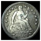 1854 Arrows Seated Liberty Half Dime NEARLY  UNCI