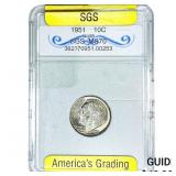 1951 Roosevelt Dime SGS MS70