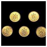 5 1945 2 Pesos Gold