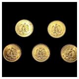 5 1945 2 Pesos Gold