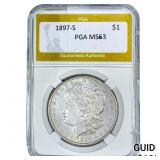 1897-S Morgan Silver Dollar PGA MS63