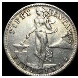 1944S Philippines Silver 50 Centavos