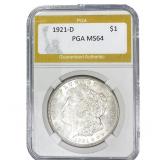 1921-D Morgan Silver Dollar PGA MS64