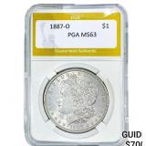 1887-O Morgan Silver Dollar PGA MS63