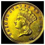 1857 $1 Gold Indian Princess Type 3 CLOSELY  UNCI