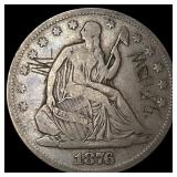 1876-S Silver Seated Liberty Half Dollar HIGH  GR