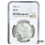 1901 Morgan Silver Dollar NGC AU53