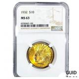 1932 $10 Gold Eagle NGC MS63